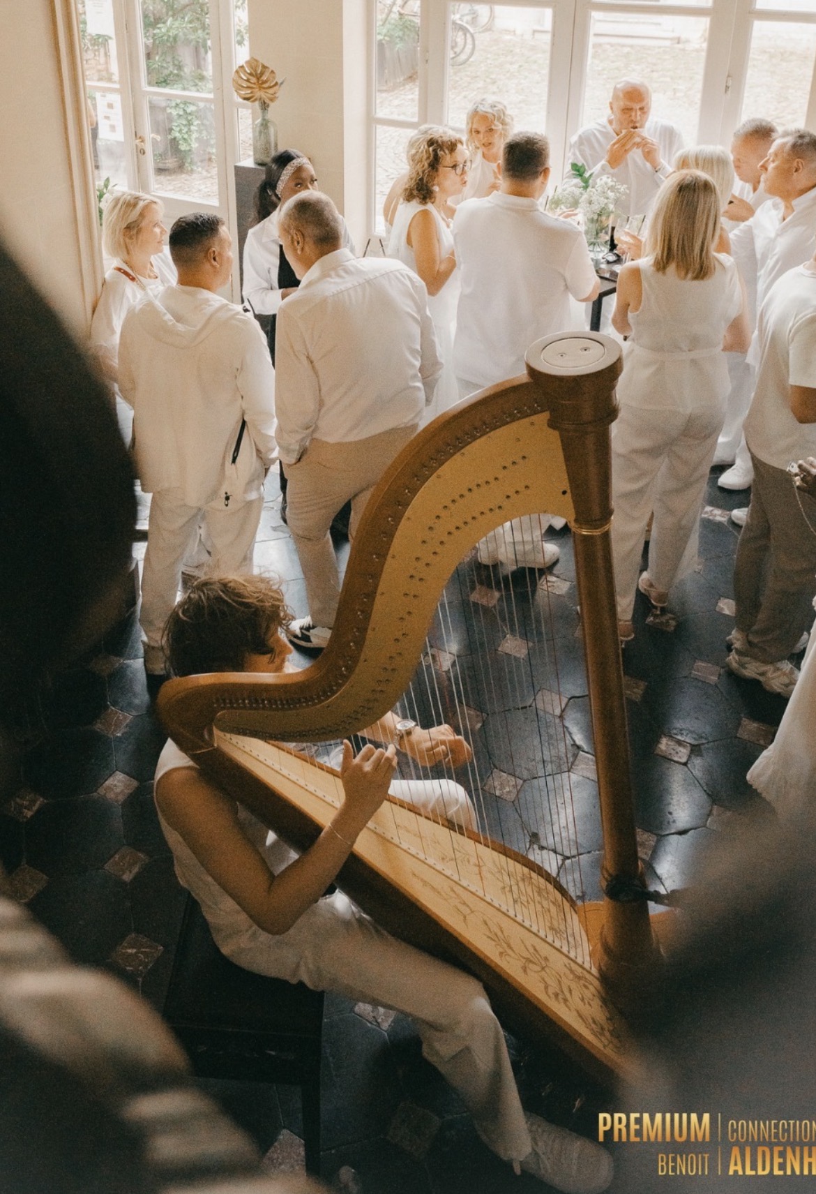 White Party — harpe en direct pour événement privé