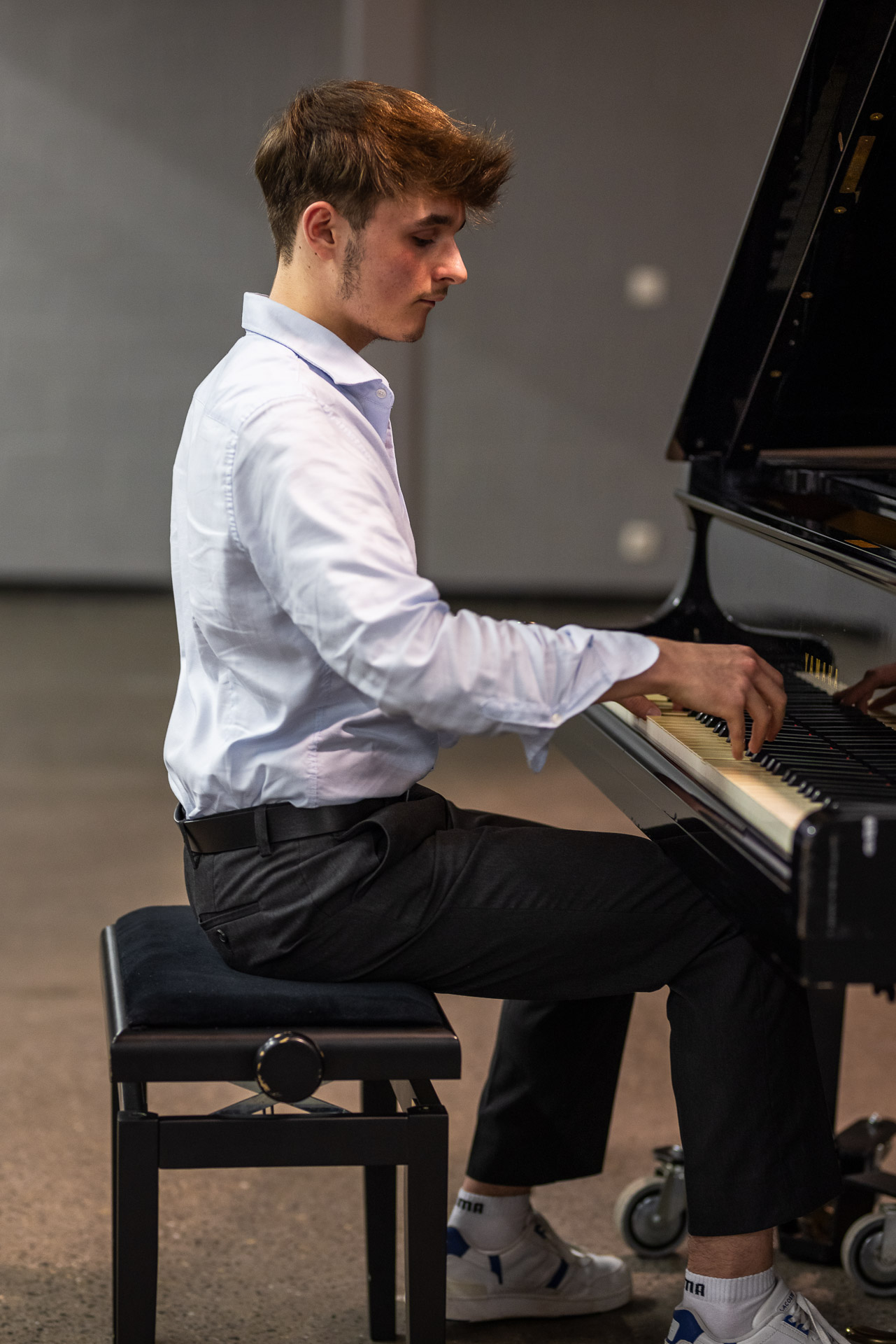 François Moriau au piano à Saint-Vith en février 2024
